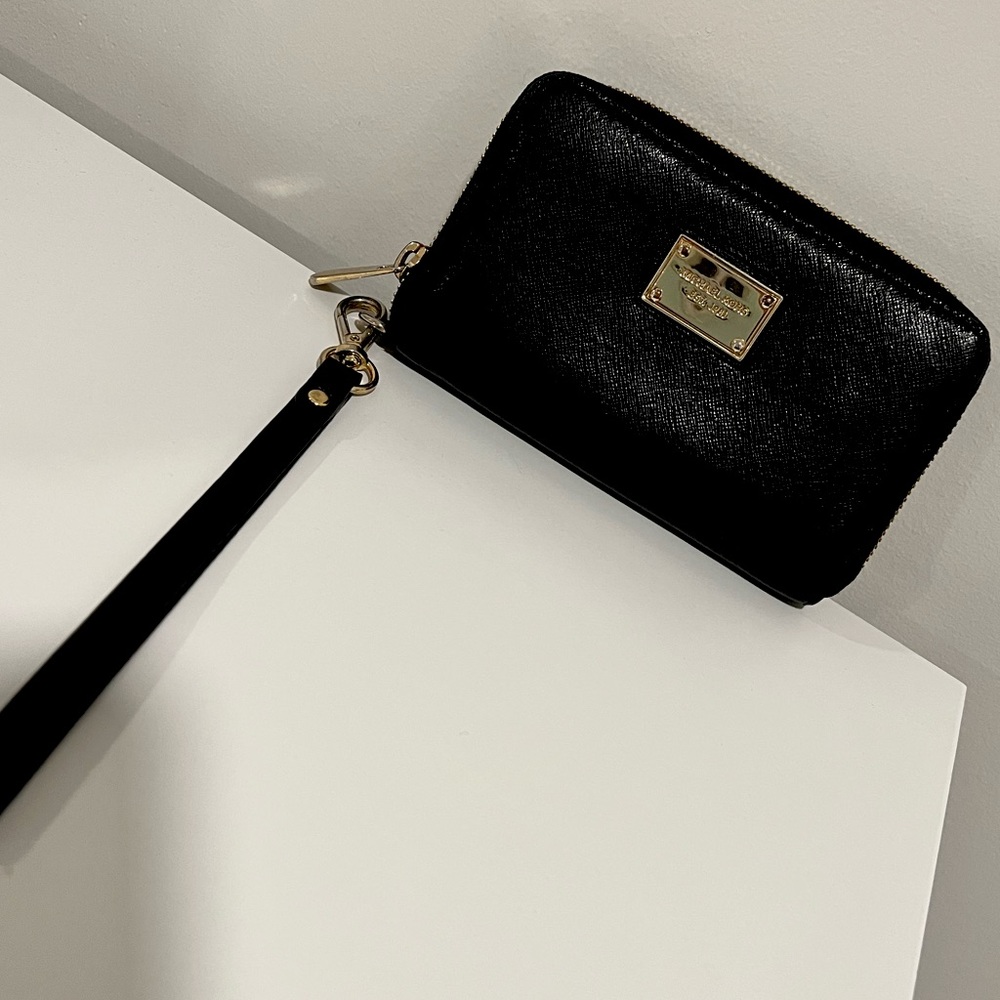 Michael Kors black wristlet wallet